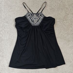 Elegant Black Embellished Women's Top